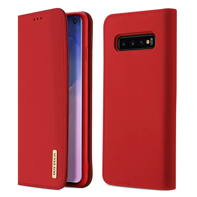 Red Чехол DUX DUCIS из натуральной кожи для samsung Galaxy S10 Plus, откидной Чехол-кошелек для samsung S10 S9 Plus S10E S10plus, чехол для телефона s - Цвет: Red