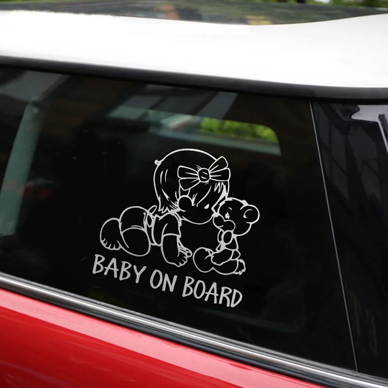 

Car Sticker 3D 14*15cm BABY ON BOARD Warning Sign Funny Car Decal Stickers Vinyl Reflective Laser Car Styling