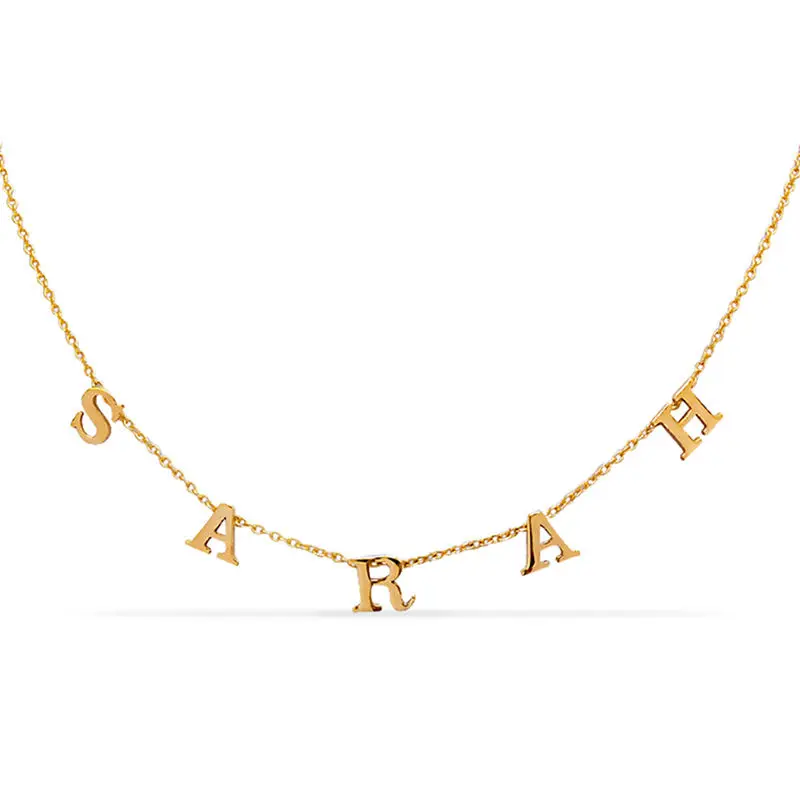 

Personalized Name Necklace for Women Initials Necklace Custom Name Necklace Spaced Letter Jewelry Mothers Day Gift Ideas