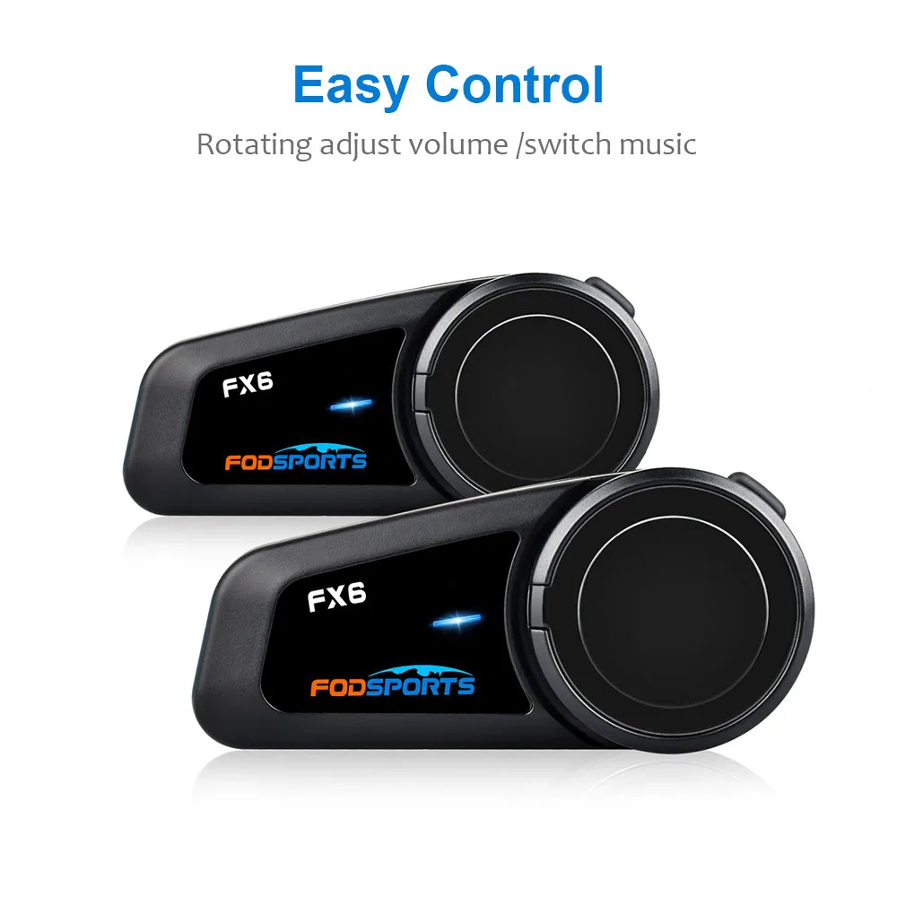 

Bluetooth-гарнитура Fodsports FX6 для шлема, 1000 м, FM-радио