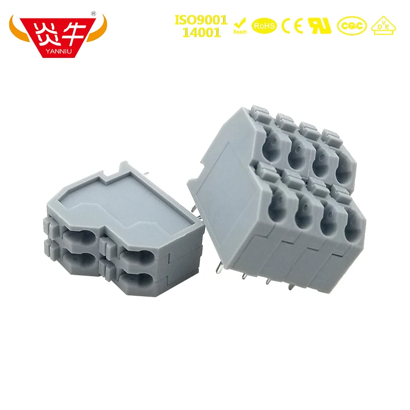 KF250T 5 0 2P ~ 12P двухрядные компактные клеммные колодки с пружинной печатной платой