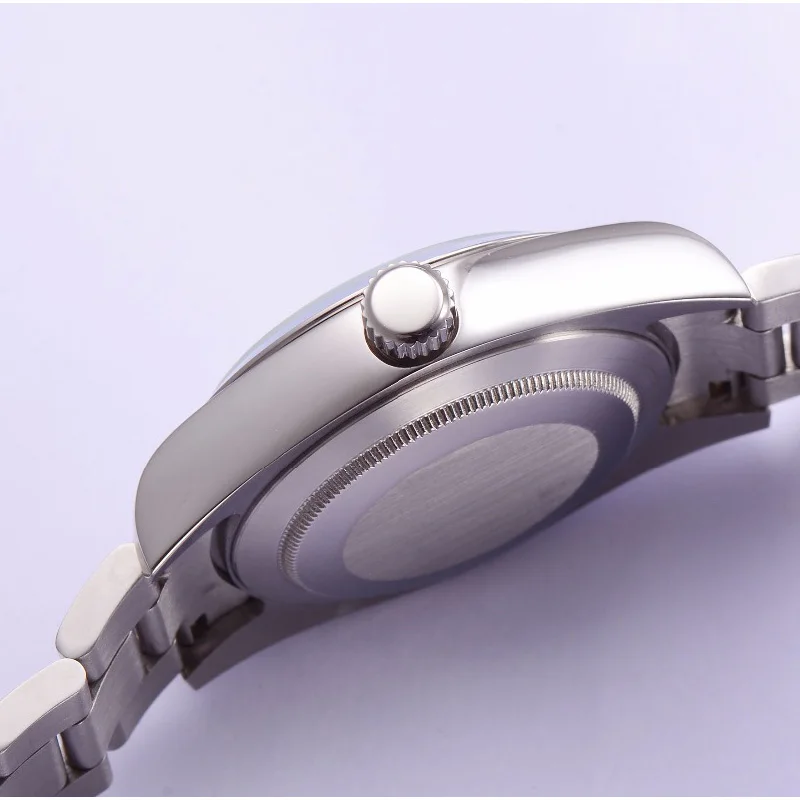 

PARNIS 40MM White Dial Mechanical Men Watch Stainless Steel Band Miyota 8215 Automatic Self-Wind Men's Watches Man Clock PA2107