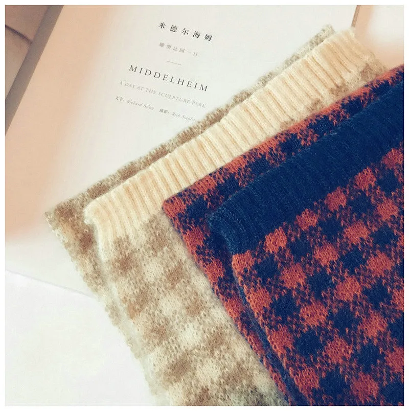 Корейский вязаный шерстяной плед пэчворк мягкий теплый осень зима толстые дети