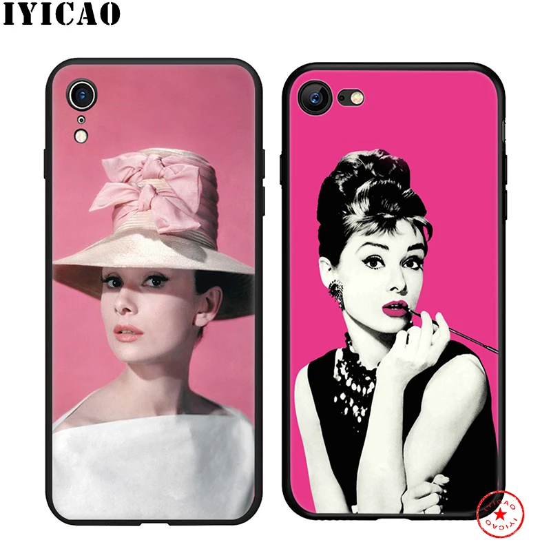 IYICAO Audrey Hepburn Soft Phone Case for iPhone 11 Pro XR X XS Max 6 6S 7 8 Plus 5 5S SE Silicone TPU |