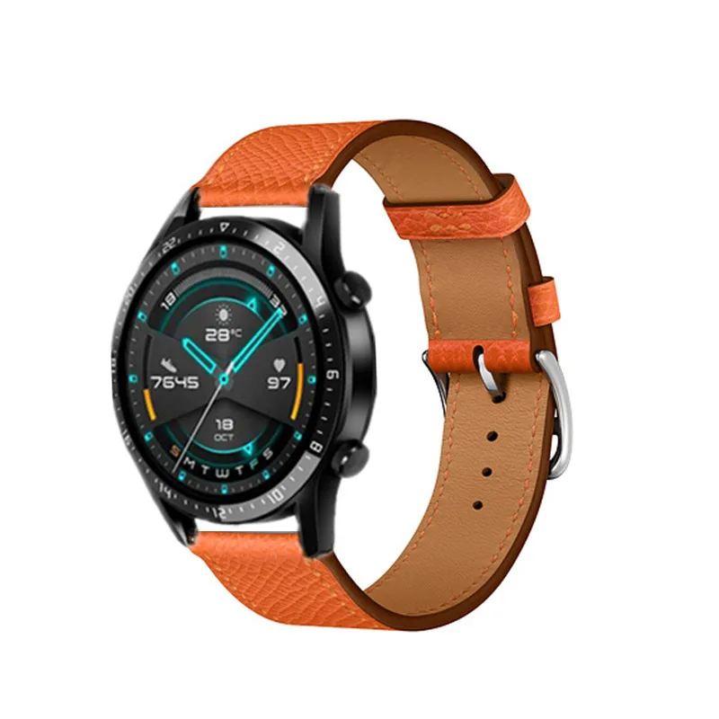 Часы Huawei GT2 ремешок для Samsung Gear S3 Galaxy Active 46 мм Универсальный 22 из натуральной кожи