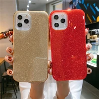luxury shiny hybrid cover silver phone case for iphone 12 mini 11 pro max xr x 7 8 plus se2020 soft glitter anti drop back cover