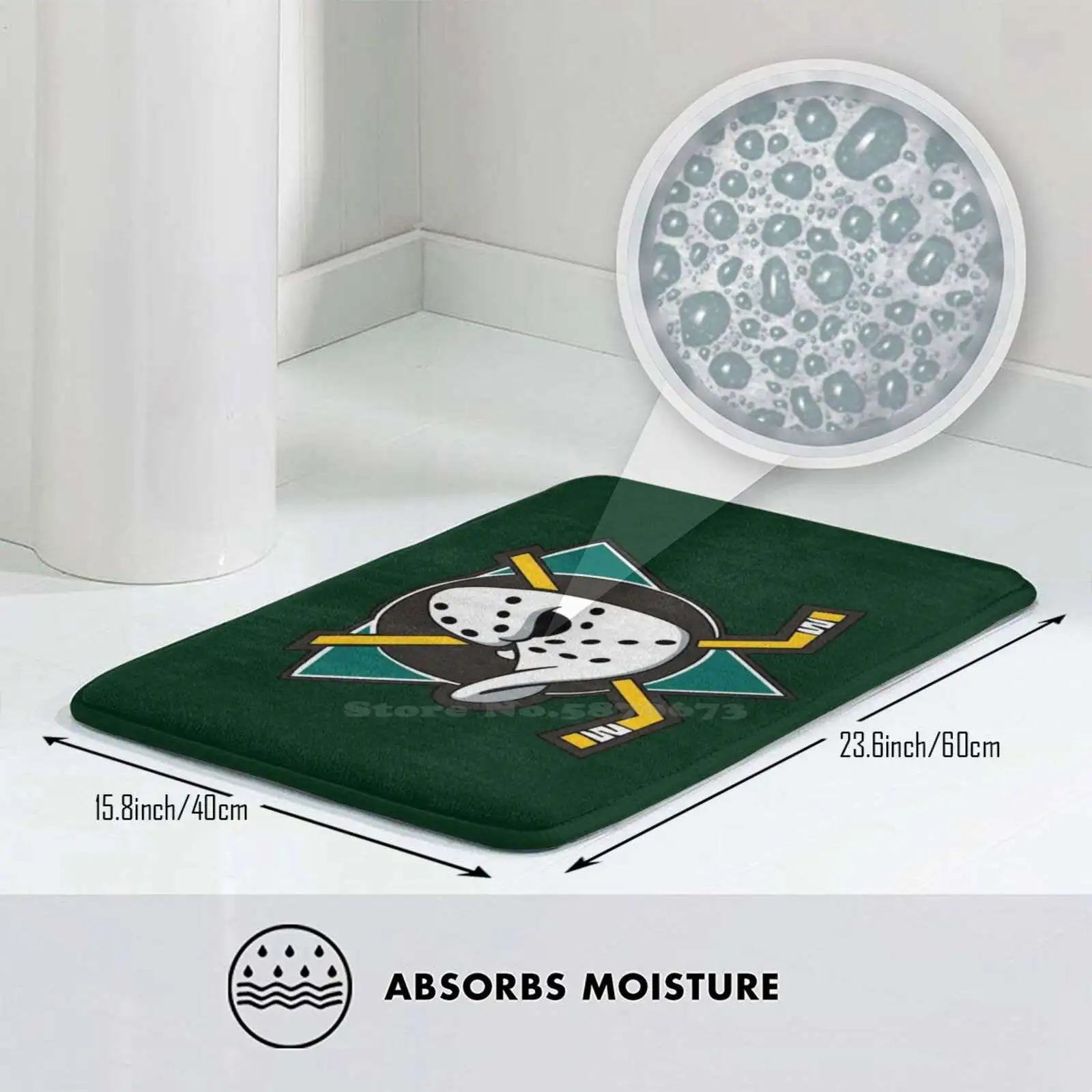 Throwback Logo Design Comfortable Door Mat Rug Carpet Cushion Hockey Green Ducks Yellow New White Black Professional Movie Tv | Дом и сад