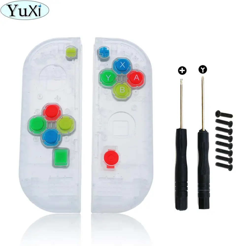 

YuXi For Nintend Switch Console Joy con Housing Shell Case White Replacement Parts DIY Shell transparent joycon switch Joystick