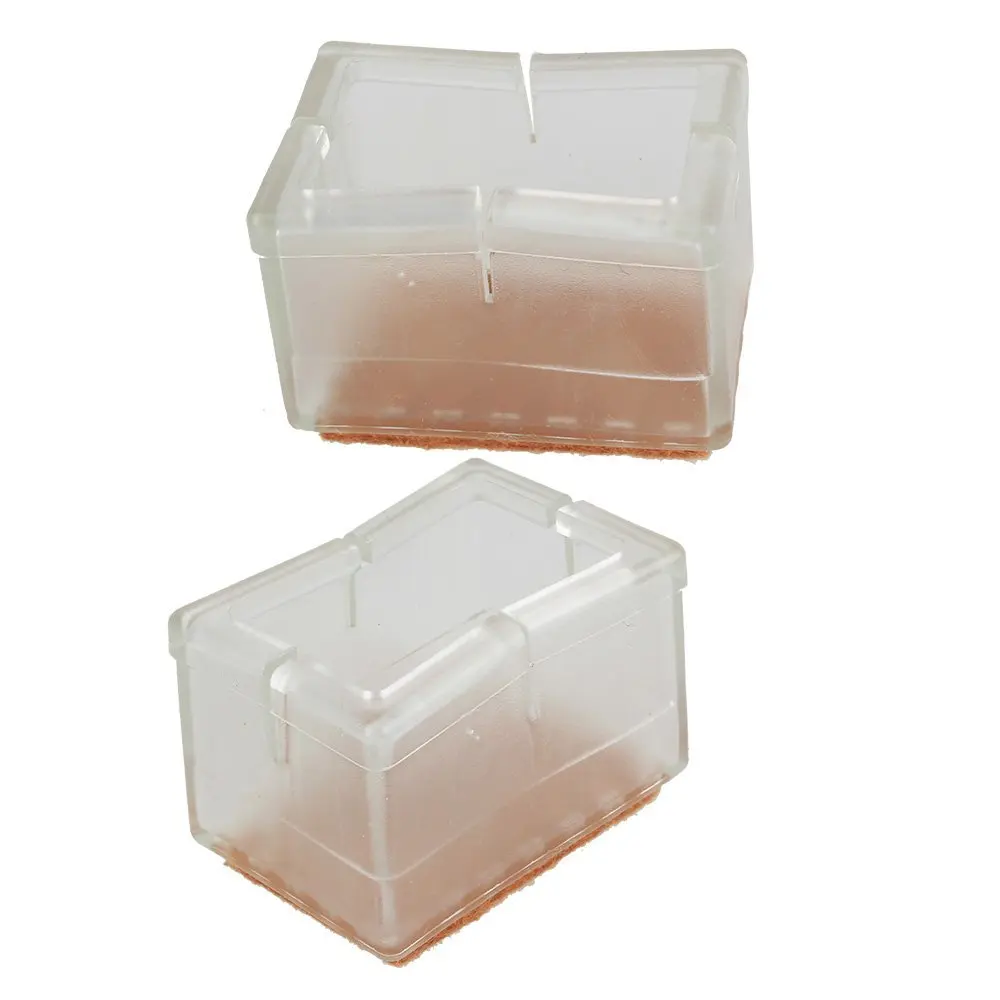 Упаковка из 4 прямоугольных прозрачных силиконовых гелевых колпачков для ног