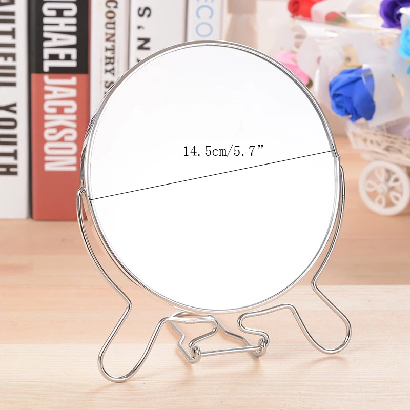 Вращающееся женское настольное зеркало двустороннее свадебное из нержавеющей