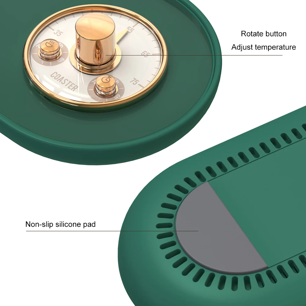 

5V Cup Heater Warmer USB Smart Thermostatic Cup Coaster Heating Mat Pad Hot Plate for Coffee Milk Tea Heating Office Daily