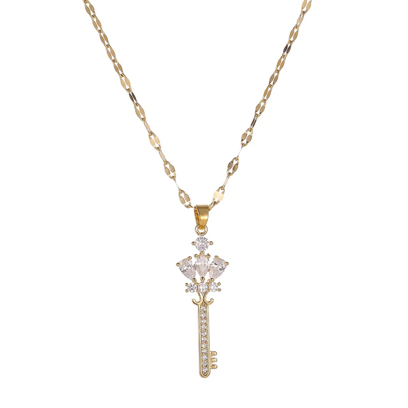 Новинка 2020 г. Модное Длинное золотое ожерелье с подвесками в виде короны и