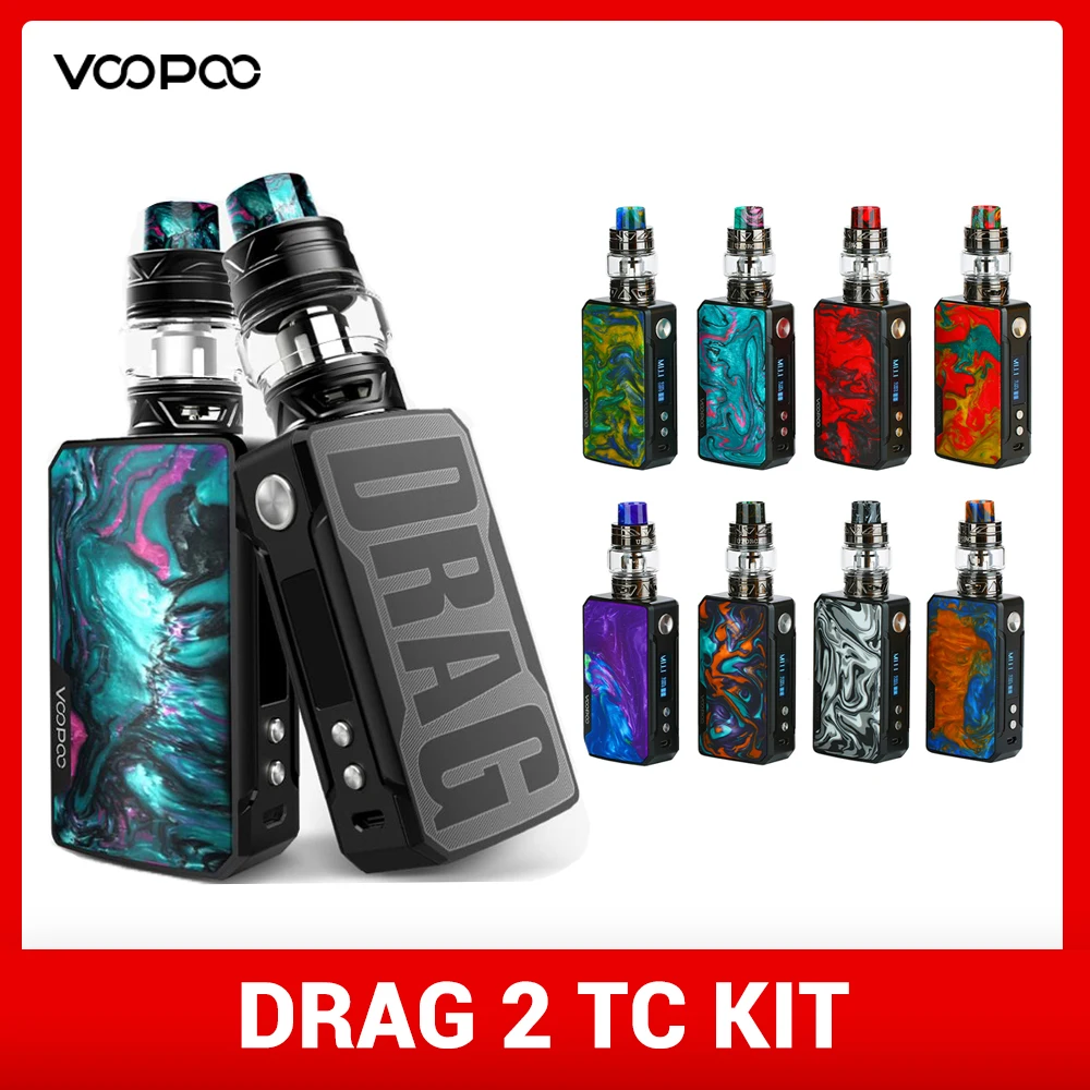 Vape VOOPOO Drag 2 Kit электронная сигарета коробка мод 177W T2 бак Pod rta испаритель S190 |