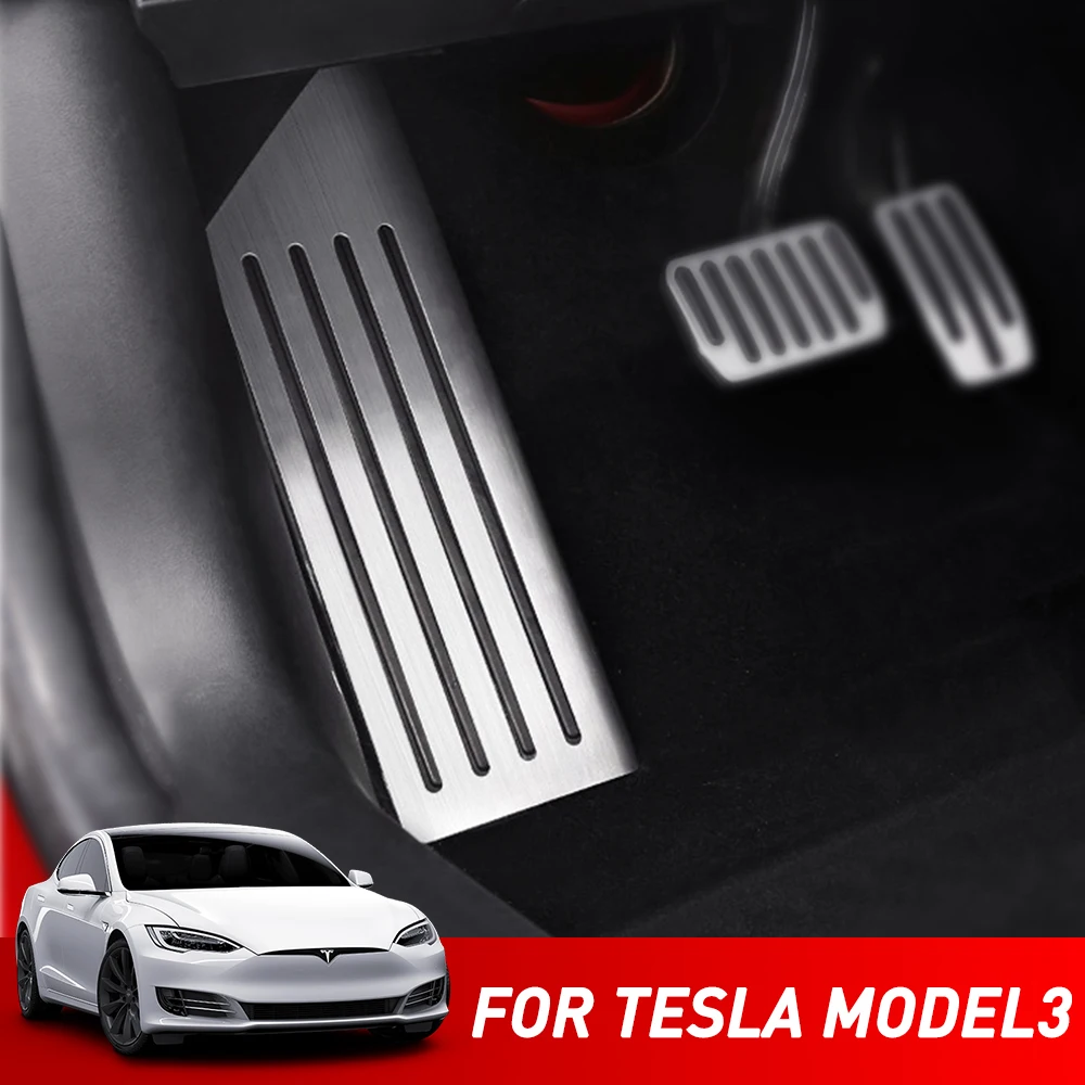 

For Tesla Model 3 Model3 Accessories Aluminum alloy Foot Pedal Accelerator Gas Fuel Brake Pedal Rest Pedal Cover Car Styling