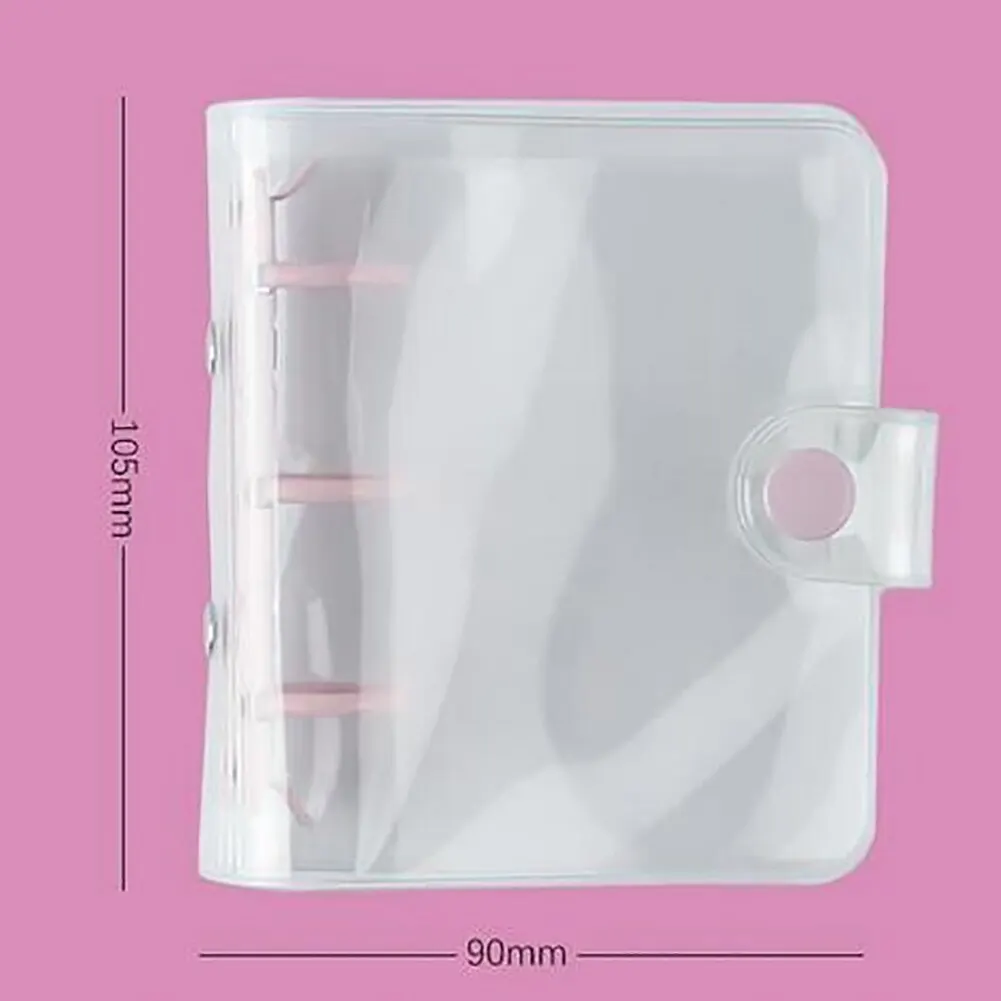 

New Creative Transparent 3 Ring Mini Loose-leaf Hand Book Student Portable Notebook Ring Binder Kawaii Office Supplies