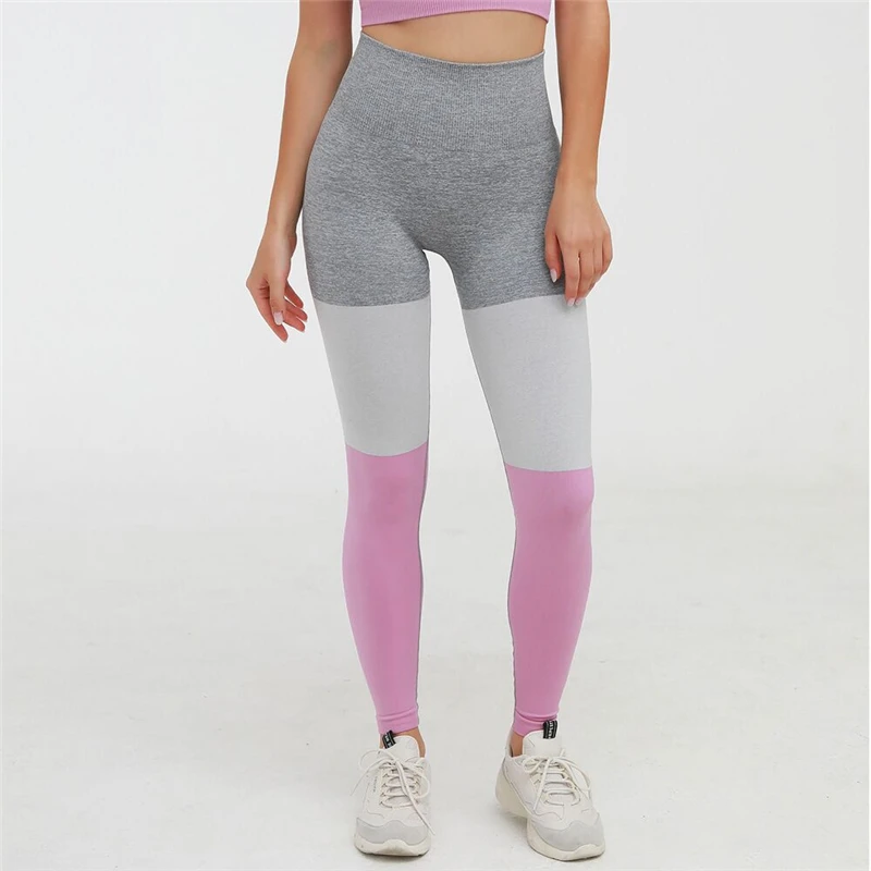 Seamless Knitting Moisture Absorption Perspire Gym Sport Workout Running Yoga Pants Woman High Elastic Fitness Leggings | Спорт и