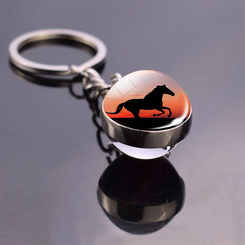 Брелок лошадь брелок двухсторонний художественный стеклянный шар для картины