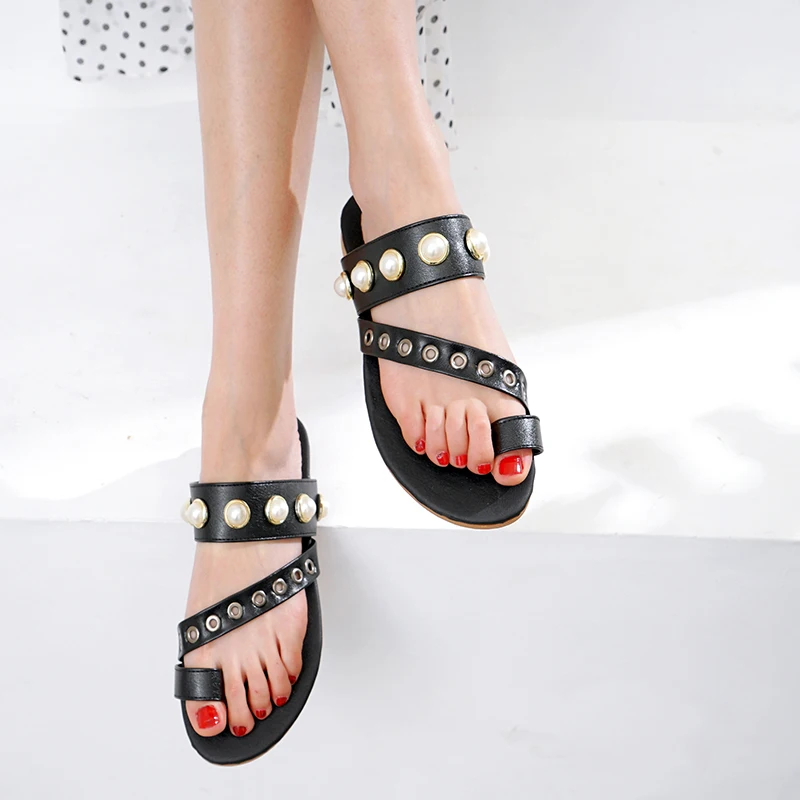 

All Melody 2021 New Arrival Summer Women Slides Flip Flops 1.5cm Flat Sandals Sandalias de Mujeres Black Siliver Plus Outside