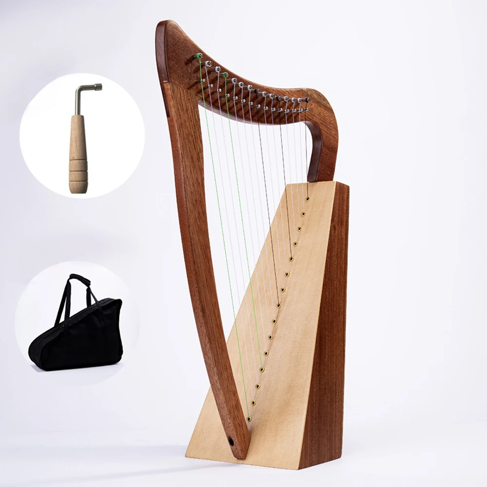 

15 String Instruments A Small Harp lyre Coffee Hoose rosewood Imported special nylon string clear tone