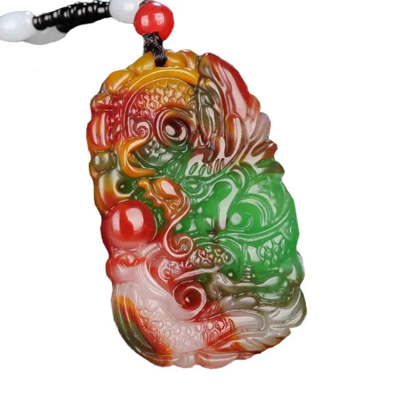 

Men's Necklace Pendant Colourful Chinese Dragon Zodiac Dragon Pendant Gift for Male's Fashion Jewelry Free Chain