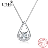 newest fashion elegant triangle water drop pendant necklace 925 sterling silver dance rhinestone cz necklaces women jewelry gift