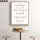 Кафе-гид, подарок для влюбленных кофе, Настенный декор для кухни, книга для кофе, художественная живопись, Настенная картина для кафе, магазина