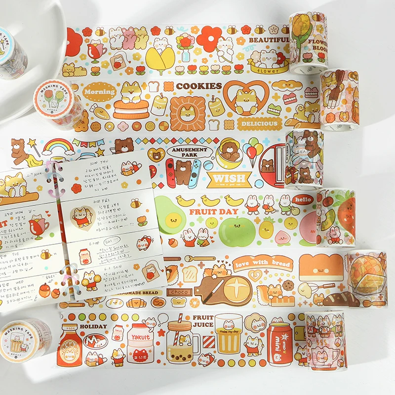 

10set/1lot Washi Masking Tapes Busy happy Decorative Adhesive Scrapbooking DIY Paper Japanese Stickers 5M