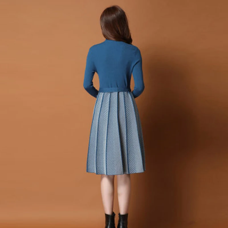 Женское трикотажное платье-трапеция повседневное короткое винтажное платье с