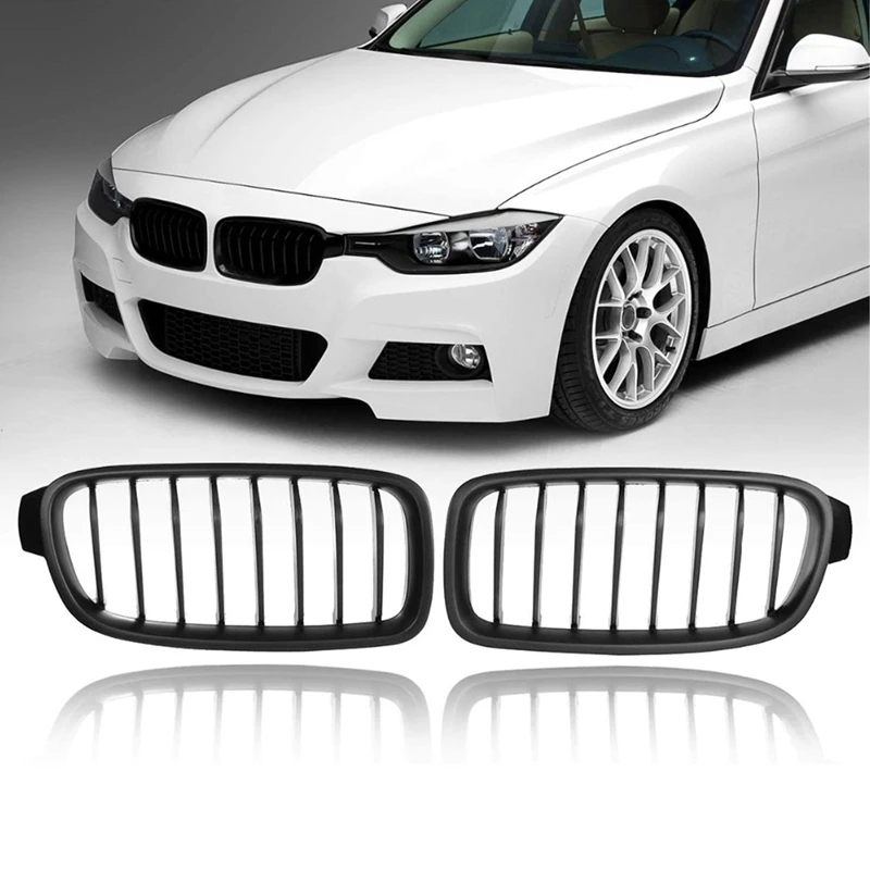 

F30 Grill, Front Hood Kidney Grille Grill For-BMW 3 Series F30 F31 F35 2012- (Single Slat Matte Black)