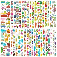 3D Cartoon Stickers 1000+ Puffy Bulk Waterproof Bubble DIY Sticker Scrapbook Toys Children Kids Toddlers Cognition Gift