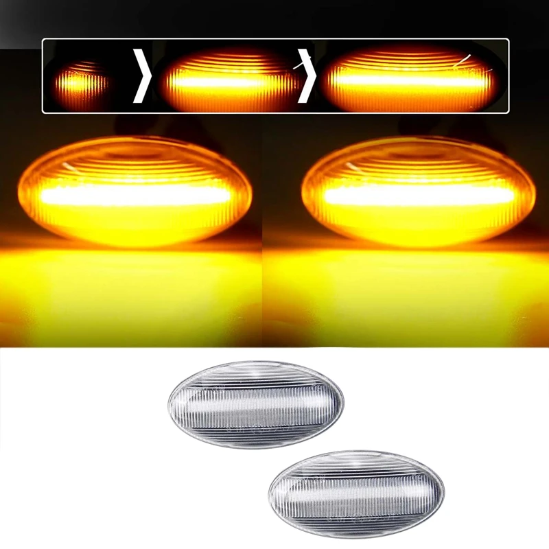 Car Dynamic Side Marker Light Flowing LED Turn Signal Amber for Peugeot 307 206 407 107 Citroen | Автомобили и мотоциклы