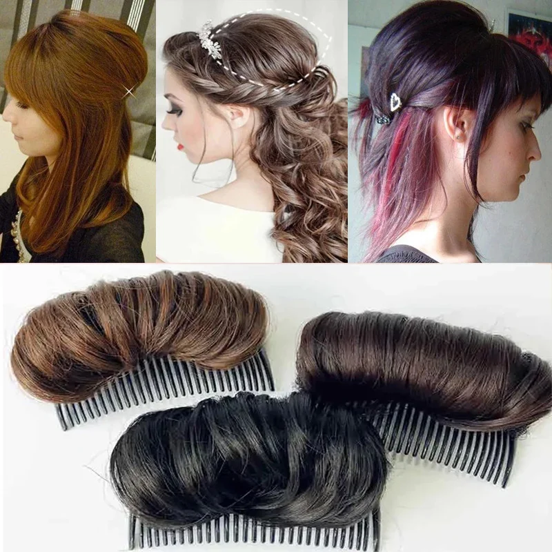 Hair Bun Princess Styling Fluffy Pad Hairpin Synthetic False Clip In Black Brown Natural DIY Extension | Красота и здоровье