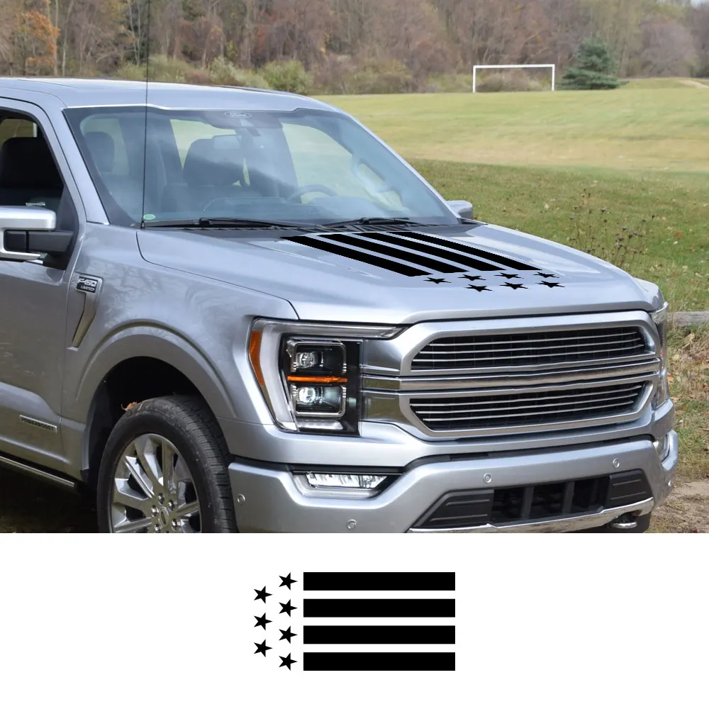 Наклейки на капот двигателя для Ford F 150 Raptor графика пикапа США флаг полосы