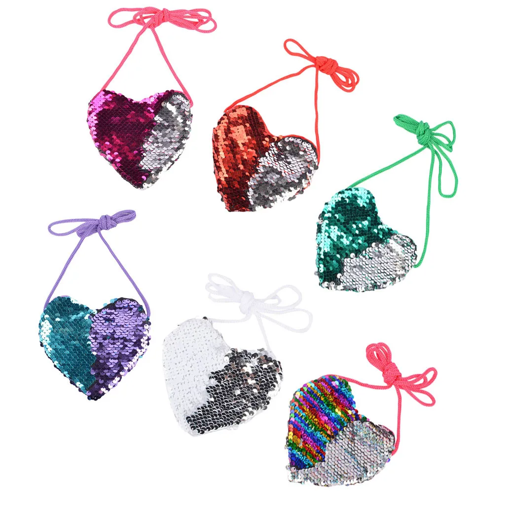 Милый женский кошелек с блестками для девочек и детей мини сумка мессенджер