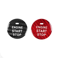 ignition device engine start stop button switch cover for lexus es is lx with hole real carbon fiber redblack key sticker trim