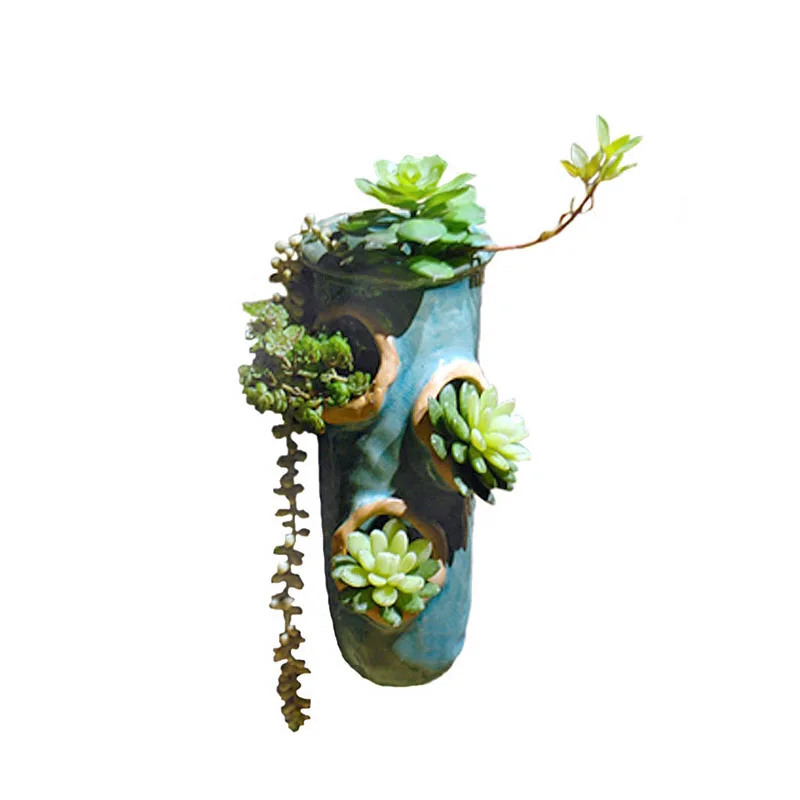 

Wall Vase Porcelain Home Flower Pots Planters Wall Handing With Hole Creative Design