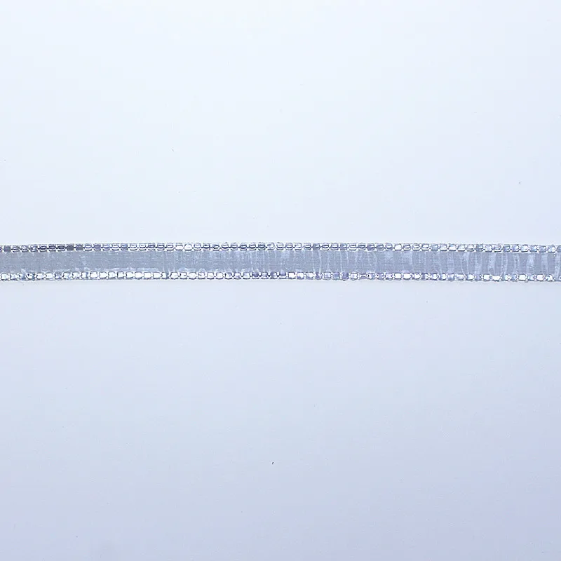 Лента для стразы 1 ярд серебристая горячей фиксации орнамент из кристаллов