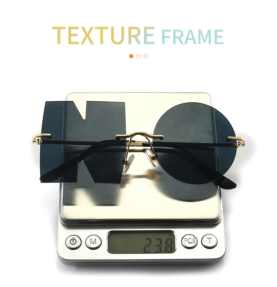 

New Rimless Unique NO Sunglasses Women Men Personalized Irregular Metal Sun Glasses Fashion Fancy Shades UV400 Eyewear 2021