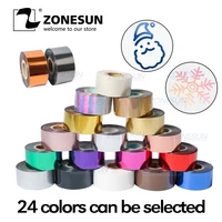zonesun 5cm gold silver holographic leather hot foil stamping multicolor heat transfer anodized gilded paper crafts foil rolls
