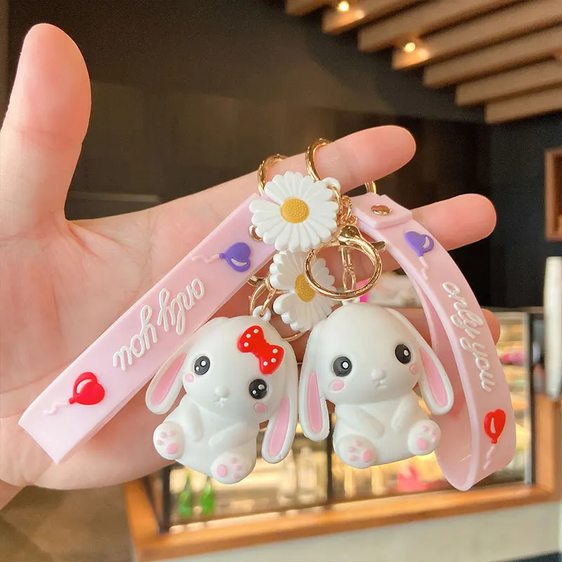 

New Cartoon Creative Doll Key Pendant Cute Bag Hanging Car Key Chain Couples Soft Rubber Keychain