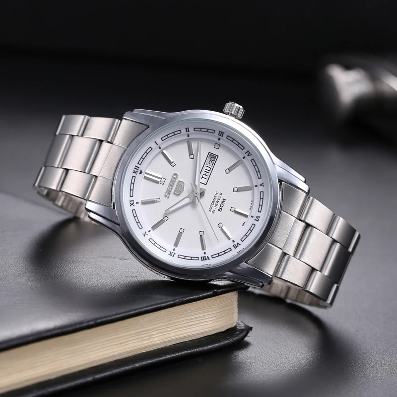 

Seiko 2021 luxury brand fashion casual steel band watch men's quartz waterproof watch men's analog top quality watch