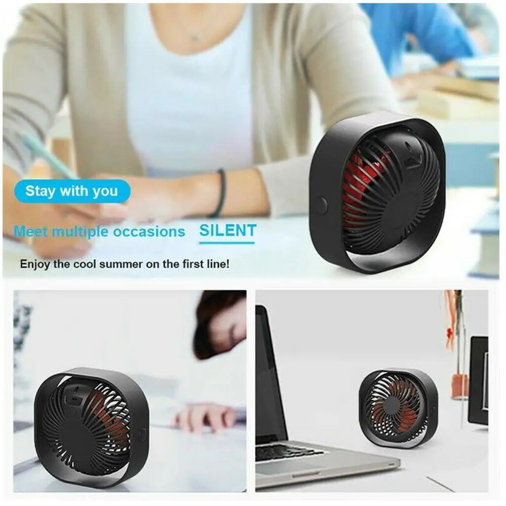 

Mini Portable Desktop Fan 2000mAh Rechargeable Battery Cooling USB Fan Rotatable And Adjustable Speed Silent Fan