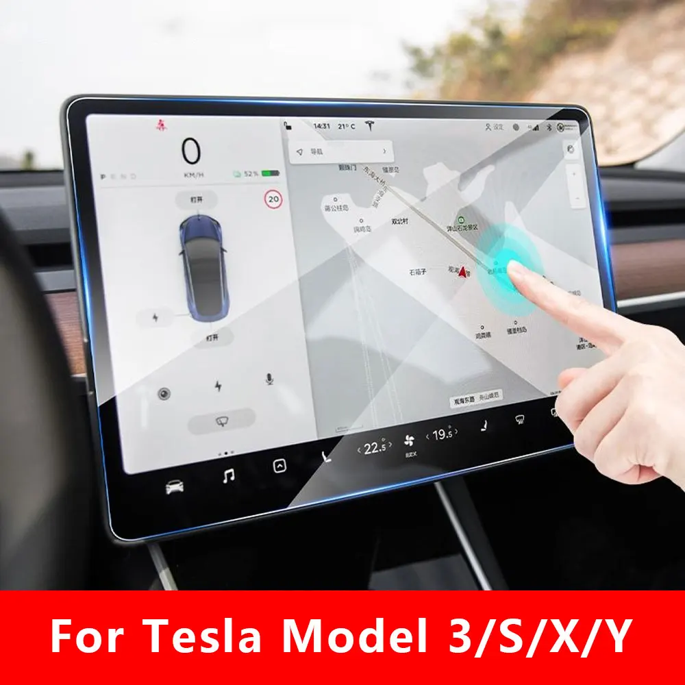 

15Inch Model 3 Y X S 2021 Car Screen Tempered glass Protector Film For Tesla Model 3 Accessories Navigator Touch Display HD Film