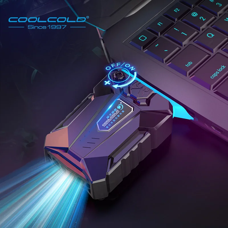 COOLCOLD Vacuum Portable Laptop Cooler USB Air Cooler External Extracting Cooling Fan Notebook for 15 15.6 17 Inch Laptop