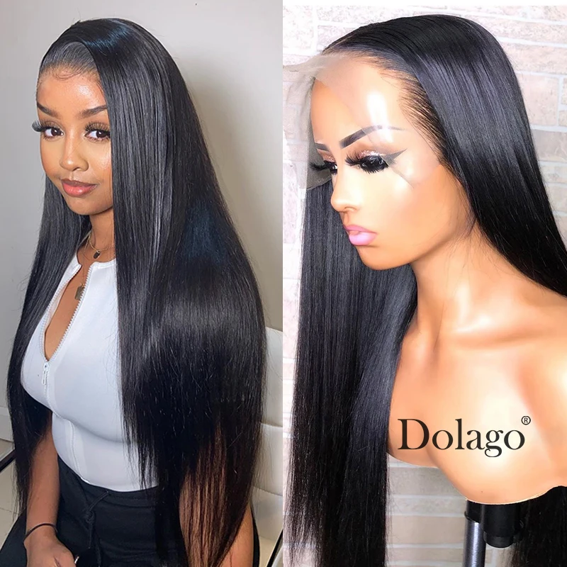 250 Density Straight Glueless Lace Front Human Hair Wigs 13x6 Fake Scalp Lace Wigs Brazilian 360 Lace Frontal Wig Bob 370 Wig