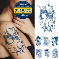 juice lasting waterproof temporary tattoo sticker japanese geisha devil mask prajna flash tatoo katana guest body art fake tatto