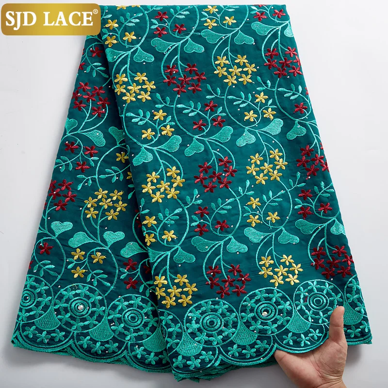 SJD LACE African Dry Lace Fabric Black Embroidery Swiss Voile In Switzerland Garments Material For Wedding Dress Sew A2384 | Дом и сад