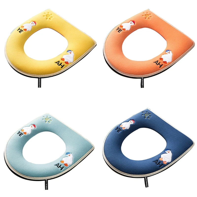 

Cute Cartoon Duck Winter Warm Toilet Seat Cover Closestool Mat Washable Bathroom Accessories Soft Waterproof Bidet Pad