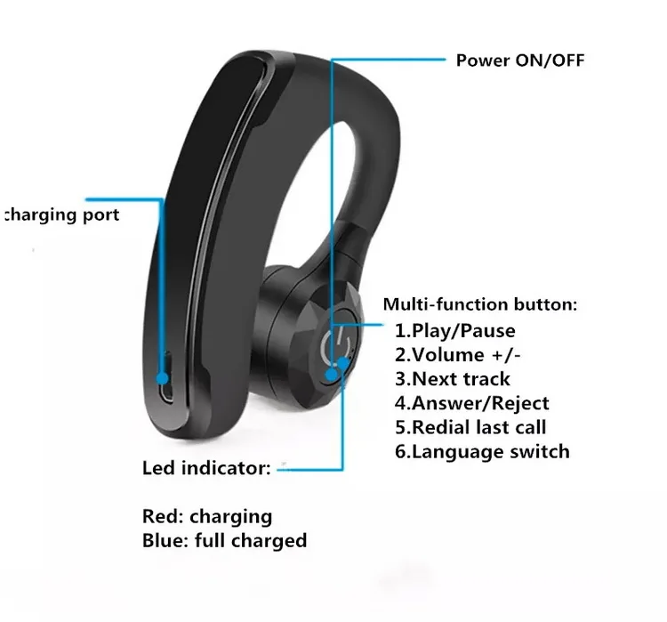 Беспроводные bluetooth-наушники с микрофоном с шумоподавлением Handfree DAONO V11 Bluetooth наушники HD музыкальные наушники