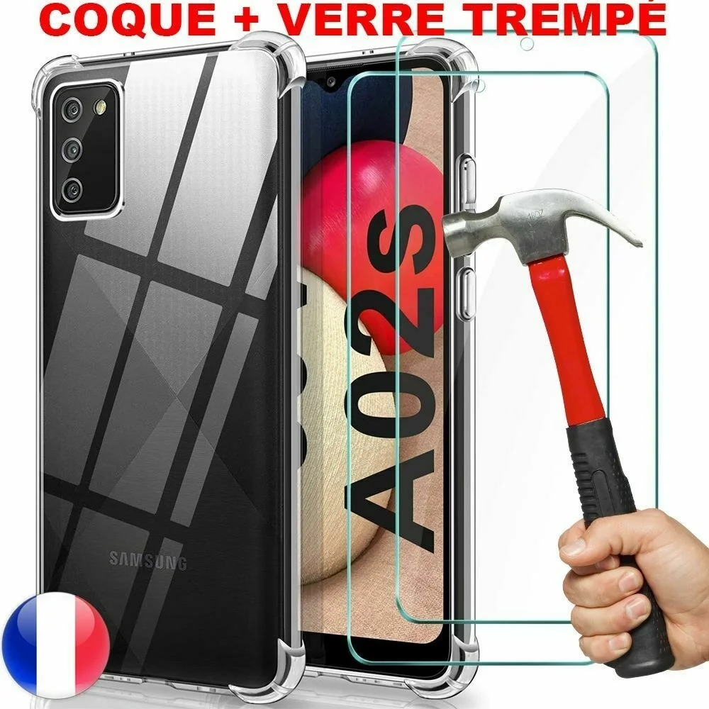 

Coque Samsung A02s A12 A21s A32 A42 A51 TPU Antichoc + Vitre Verre Trempé